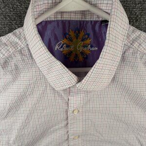 Robert Graham Long Sleeve Button Up Shirt Men Cotton Blend Colorful Check 2XL